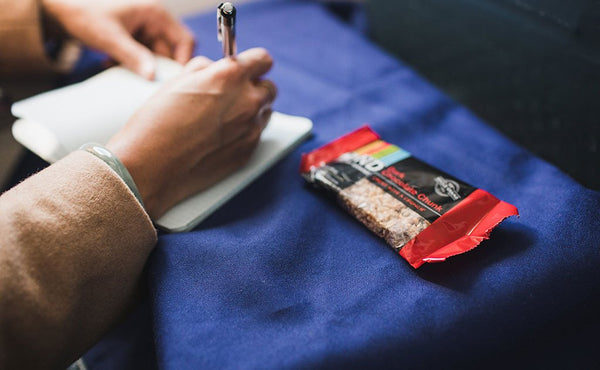 The Shepherd's Wool Utility Cloth as a tray table tablecloth.